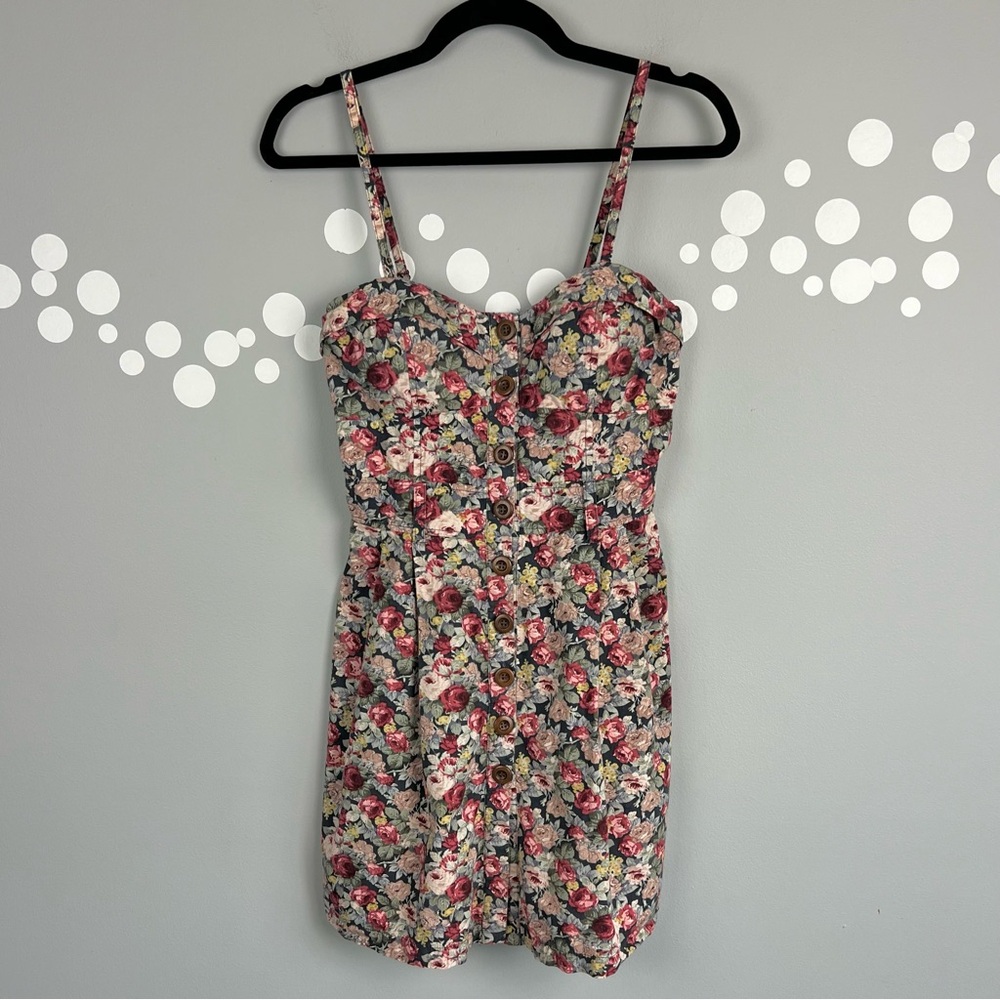 Poetry Floral Bustier Smocked Back Dress Size M